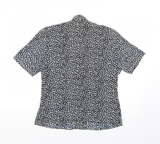 fable Womens Multicoloured Geometric Basic Button-Up Size 14