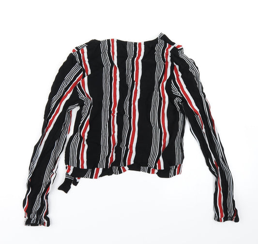 Primark Girls Black Striped Cropped Blouse Size 10-11 Years