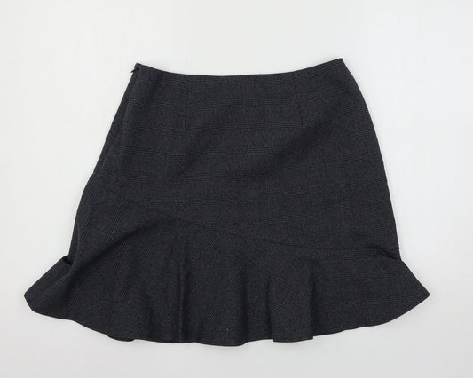 Marks and Spencer Womens Blue Plaid Flare Skirt Size 28 in