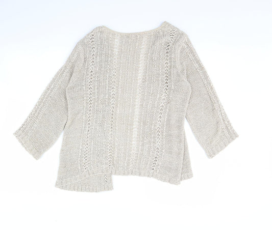 evie Womens Beige Cardigan Jumper Size 14