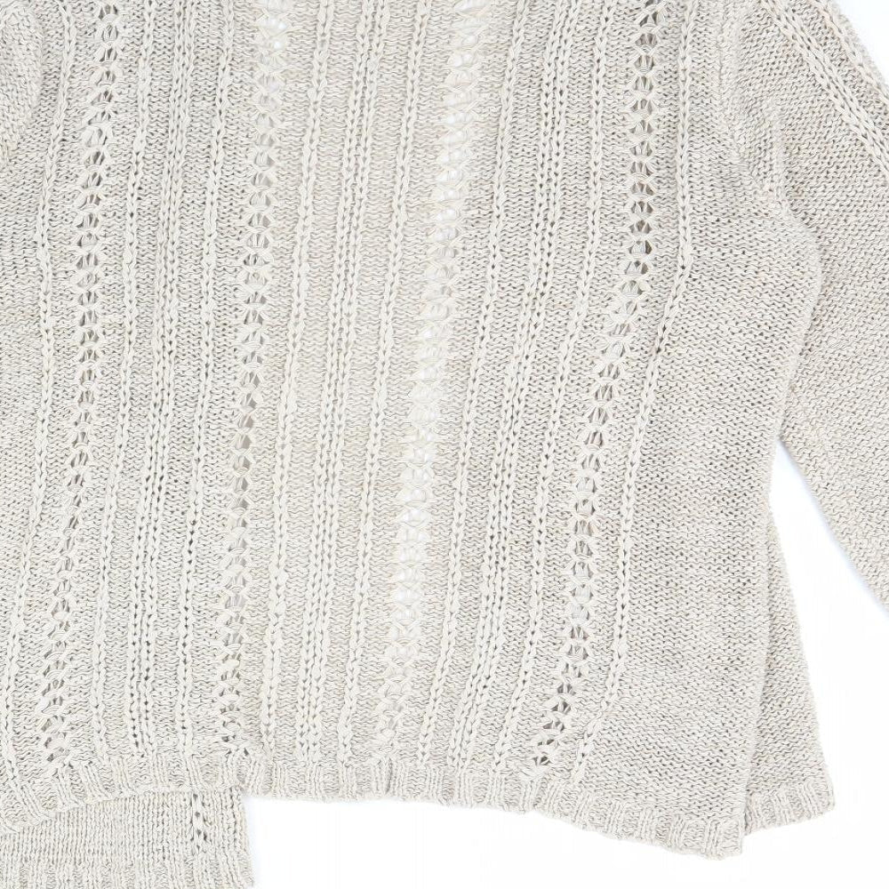 evie Womens Beige Cardigan Jumper Size 14