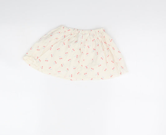 H&M Girls Ivory Spotted Flare Skirt Size 12 Months