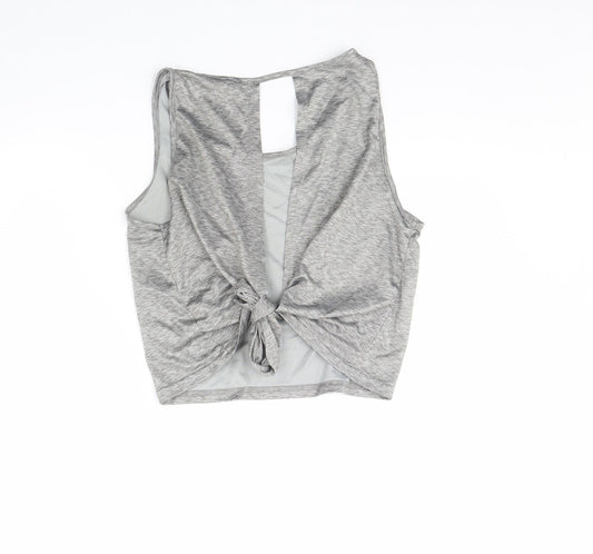 workout Womens Grey Basic T-Shirt Size 10