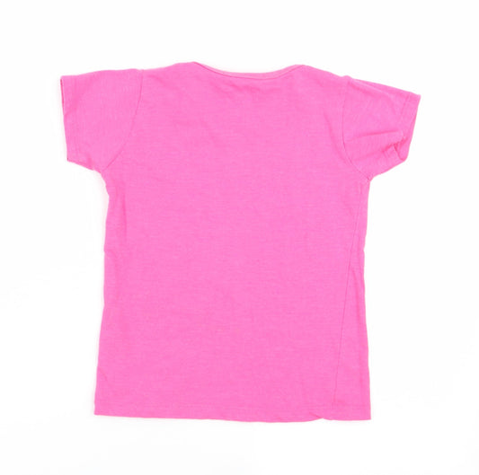 evie Girls Pink Basic T-Shirt Size 5 Years