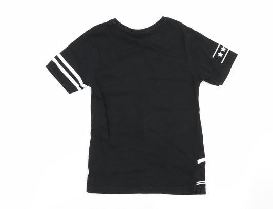 Asda George Boys Black Basic T-Shirt Size 5-6 Years