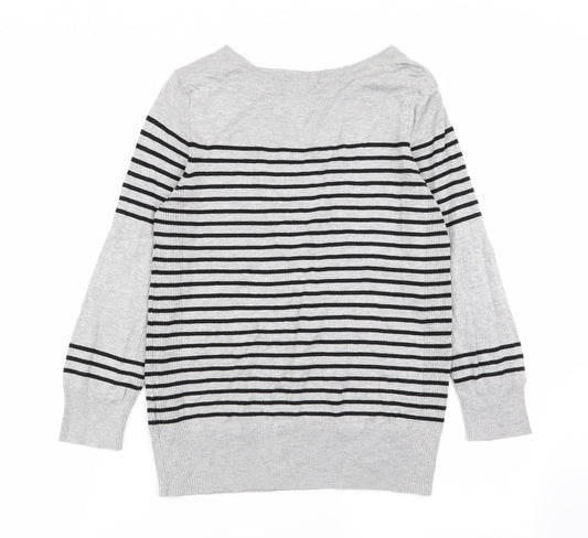 collection Womens Multicoloured Striped Pullover Jumper Size 12