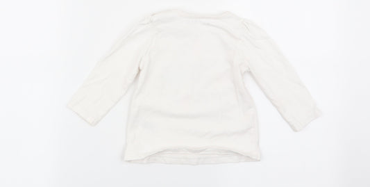 Nutmeg Girls White Animal Print Basic T-Shirt Size 9-12 Months
