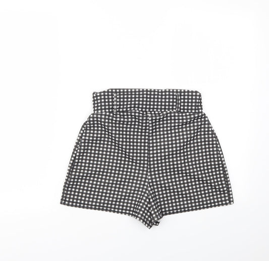 pretty little thing Womens Multicoloured Check Cut-Off Shorts Size 10 - stretch waistband