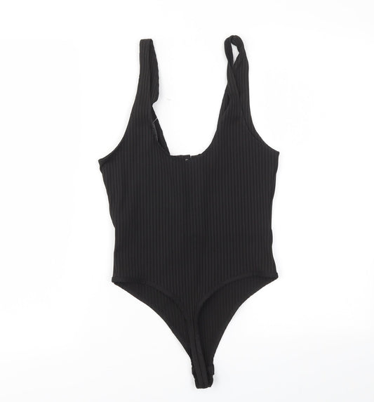 TOPSHOP Womens Black Ikat Bodysuit One-Piece Size 10