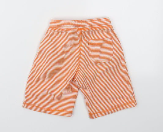M Boys Orange Striped Sweat Shorts Size 3 Years