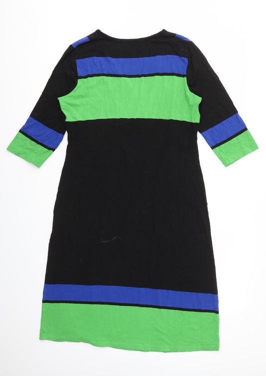 ALEKS Womens Multicoloured Striped Fit & Flare Size L