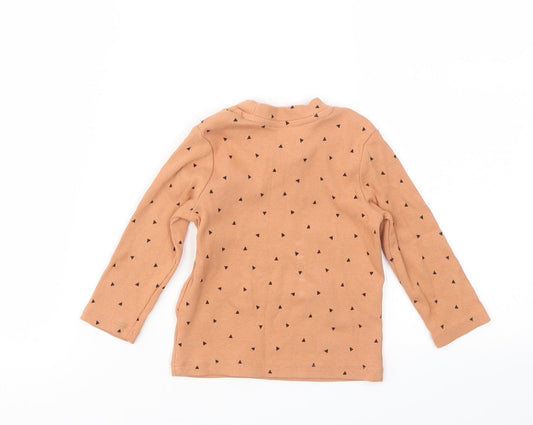 Primark Girls Orange Geometric Basic T-Shirt Size 9-12 Months