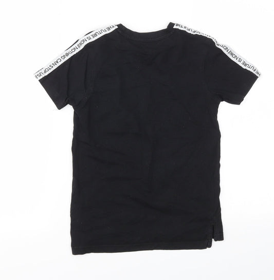 George Boys Black Houndstooth Basic T-Shirt Size 8-9 Years