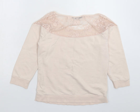 Womens UK 10 Regular Jane Norman Beige Pullover Sweatshirt