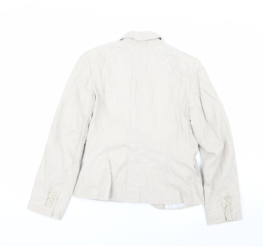 m&s Womens Beige Jacket Suit Size 14