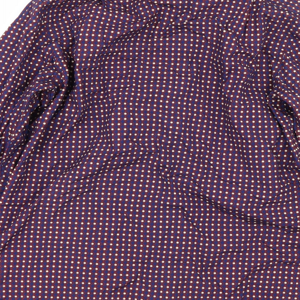 Preworn Mens Blue Polka Dot Dress Shirt Size S