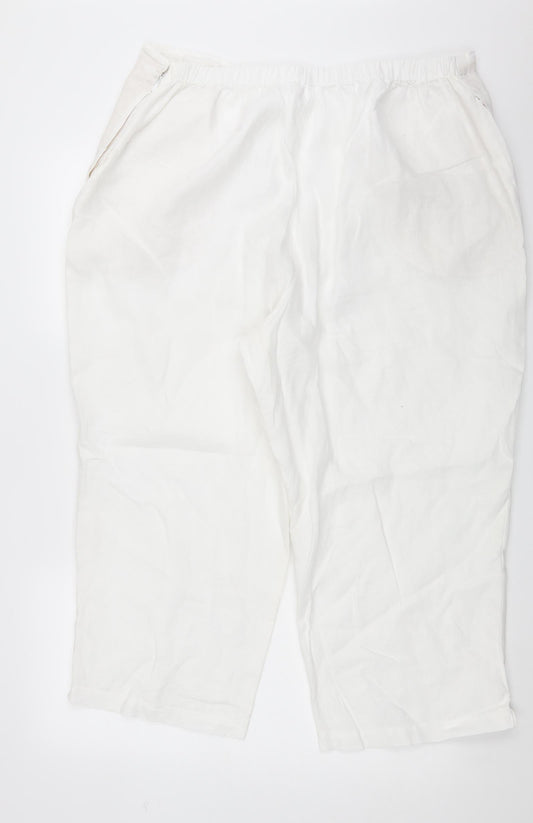 Vivid Womens White Cropped Trousers Size XS L24 in