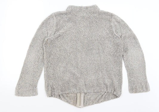 BM Collection Womens Grey Full Zip Jumper Size M