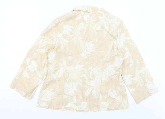 Mandy Marsh Womens Beige Jacket Blazer Size 14