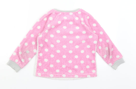 PJ Collection Girls Pink Polka Dot Top Pyjama Top Size 7-8 Years - Cat