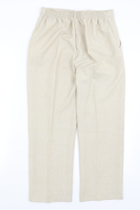 Preworn Womens Beige Trousers Size 14 L24 in