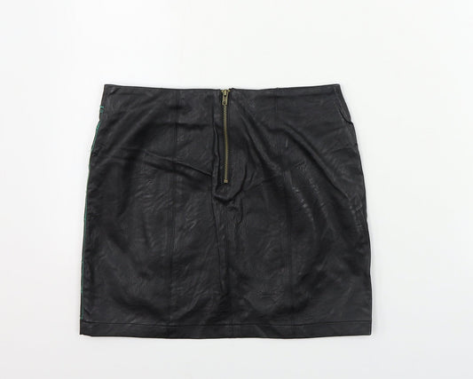 Glamorous Womens Black Geometric Bandage Skirt Size XS