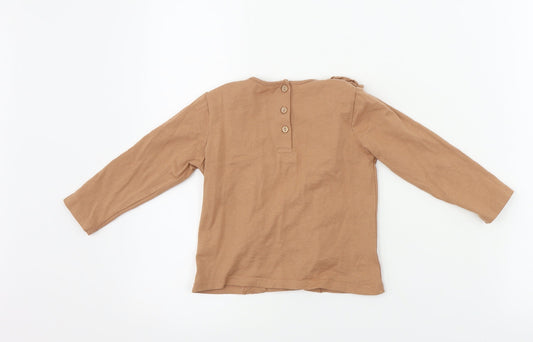 coo club Girls Brown Basic T-Shirt Size 2-3 Years