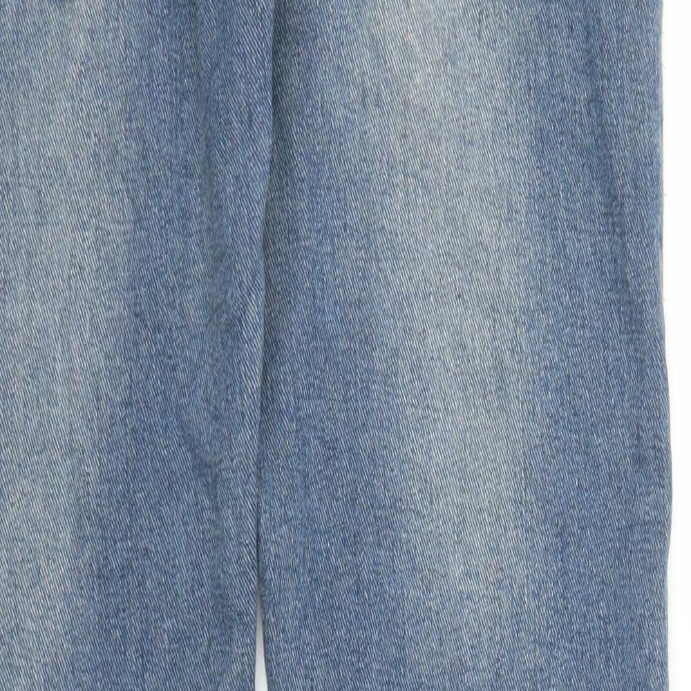 Preworn Womens Blue Animal Print Denim Skinny Jeans Size S L28 in - Leopard print