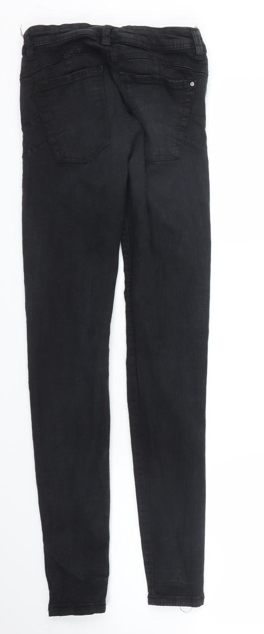 Bershka Womens Black Denim Skinny Jeans Size 6 L29 in