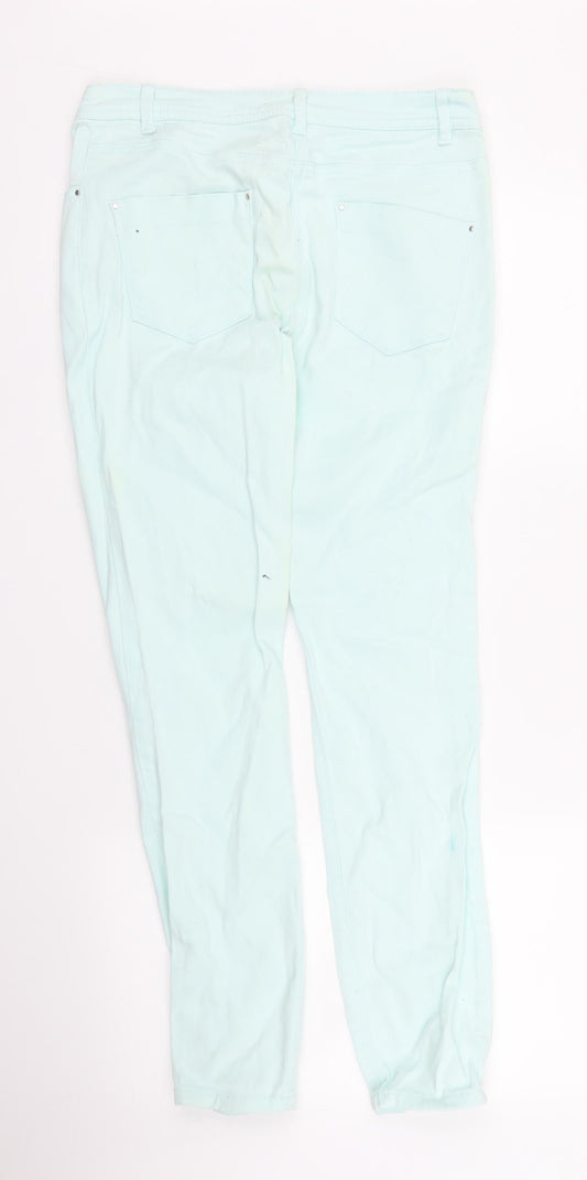 M&Co Womens Green Skinny Jeans Size 10 L27 in