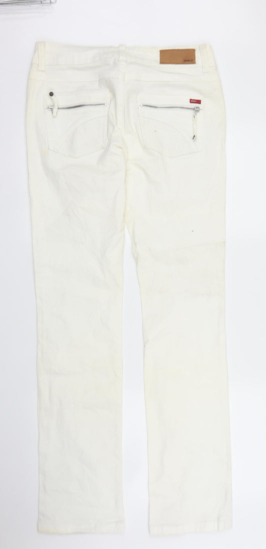 Only Womens White Straight Jeans Size M L34 in