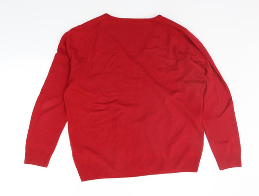 Marks and Spencer Womens Red Pullover Jumper Size 16