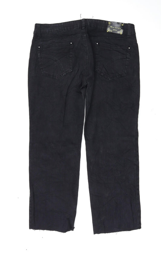 Preworn Womens Black Straight Jeans Size 2XL L25 in