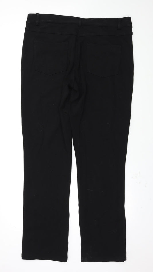 Preworn Womens Black Trousers Size 40 L33 in
