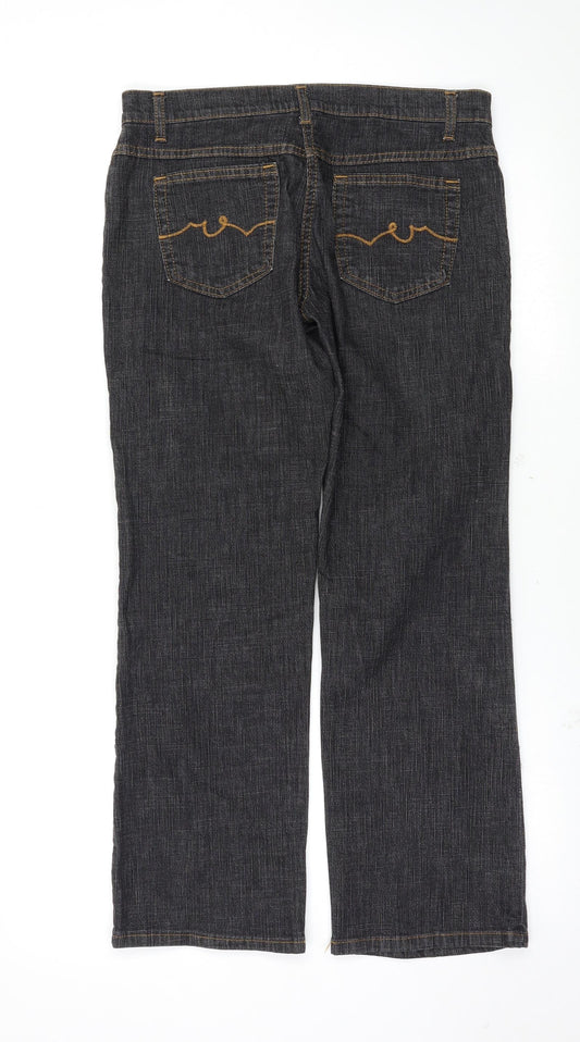 Miss Selfridge Womens Black Straight Jeans Size 32 L27 in