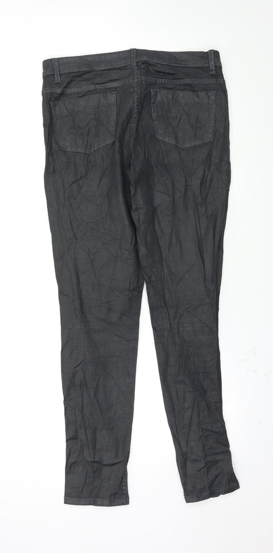 UpFashion Womens Black Skinny Jeans Size 12 L30 in