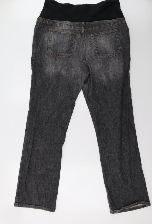 H&M Womens Grey Denim Straight Jeans Size XL L32 in