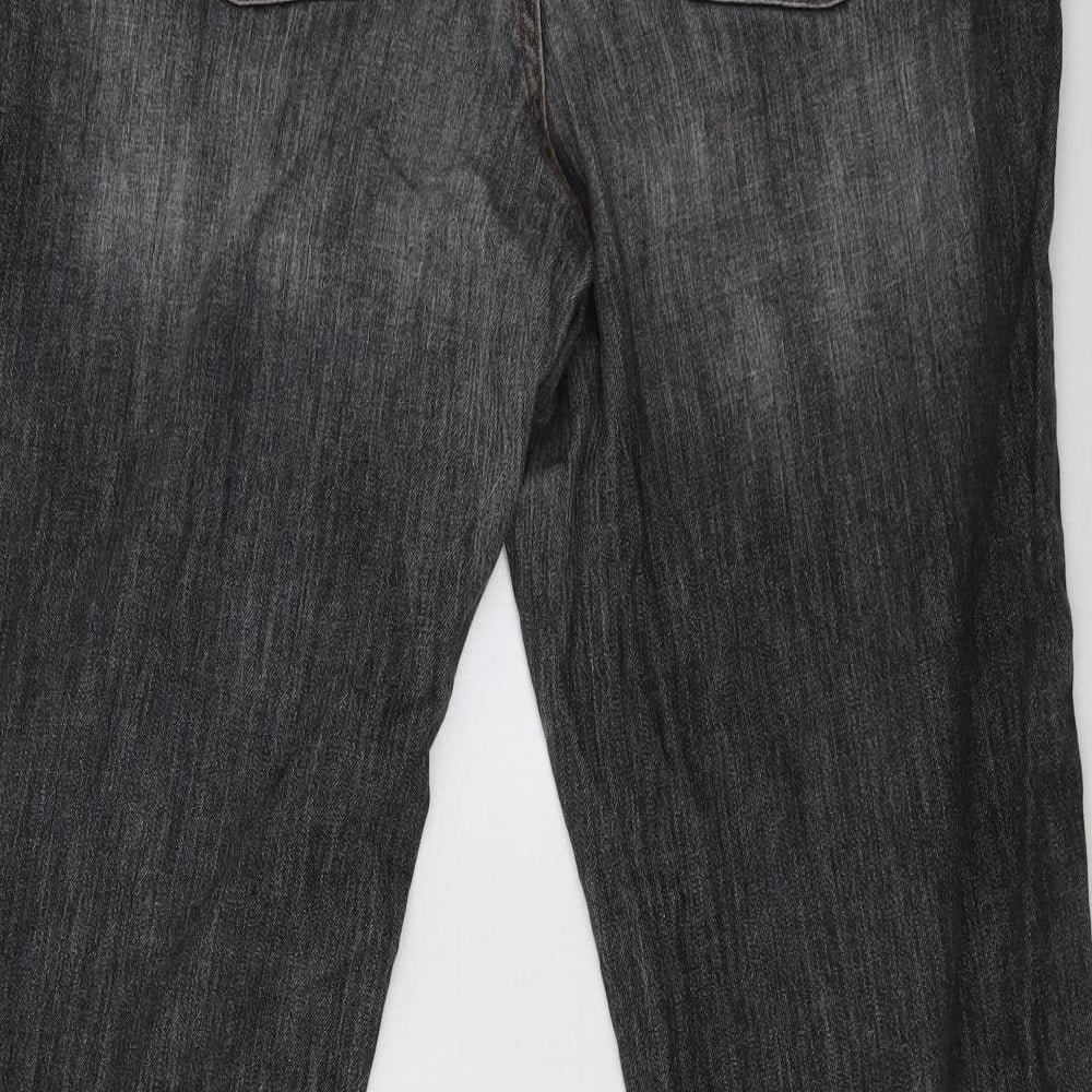 H&M Womens Grey Denim Straight Jeans Size XL L32 in