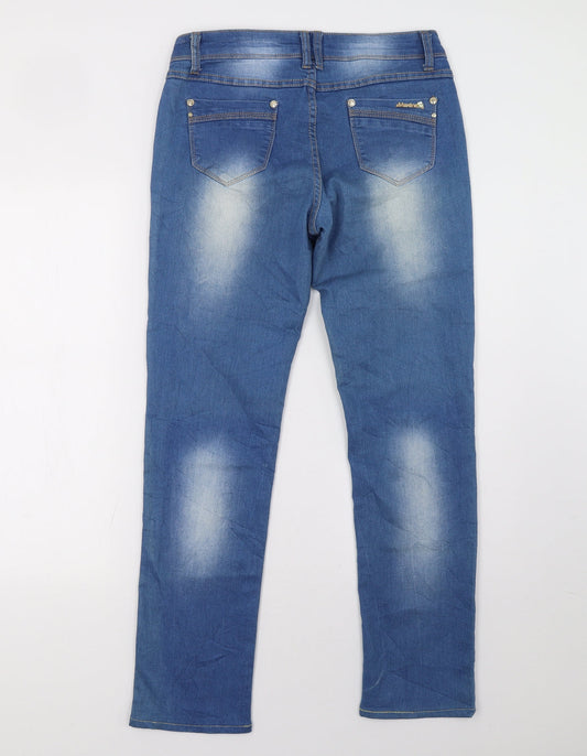 moon girl Womens Blue Straight Jeans Size 12 L30 in
