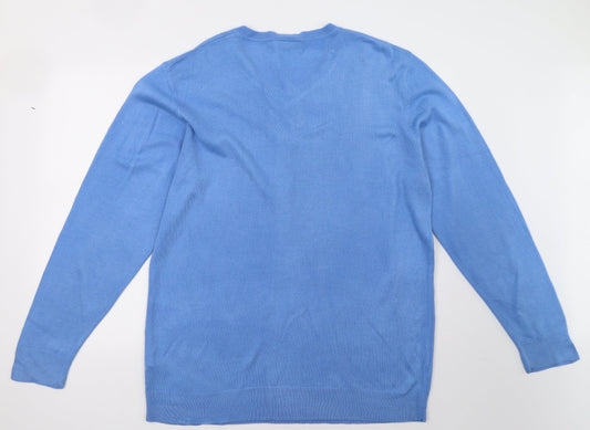 Cedar Wood State Mens Blue Knit Pullover Sweatshirt Size XL