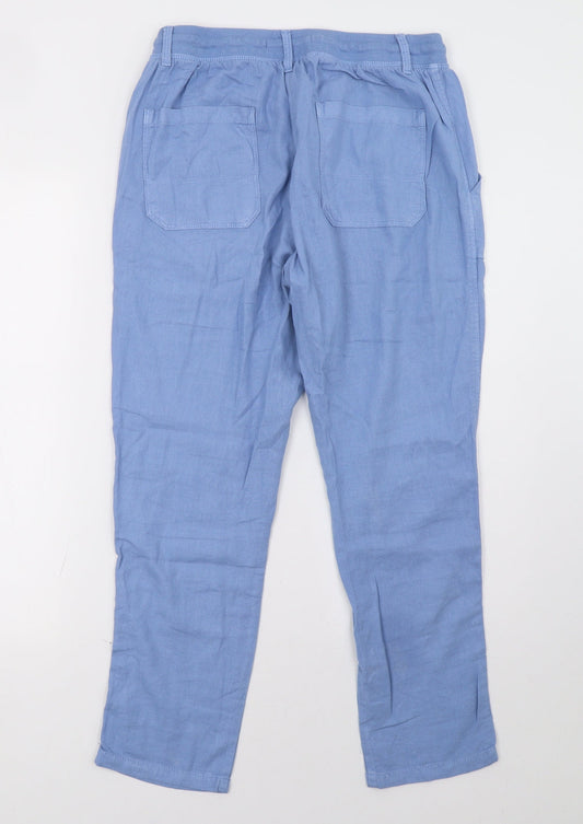 Marks and Spencer Womens Blue Trousers Size 10 L28 in