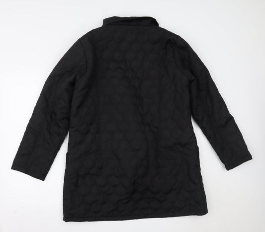 BEING CASUAL Womens Black Overcoat Coat Size 14