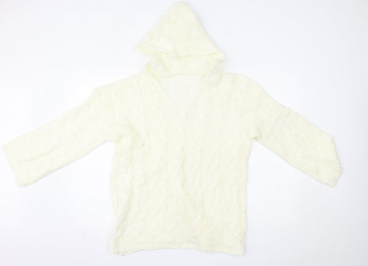 Preworn Womens Ivory Pullover Hoodie Size L