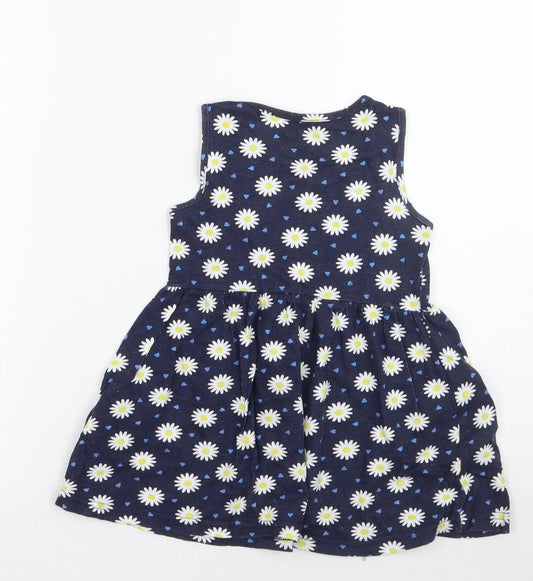 Primark Girls Blue Floral Ball Gown Size 2-3 Years
