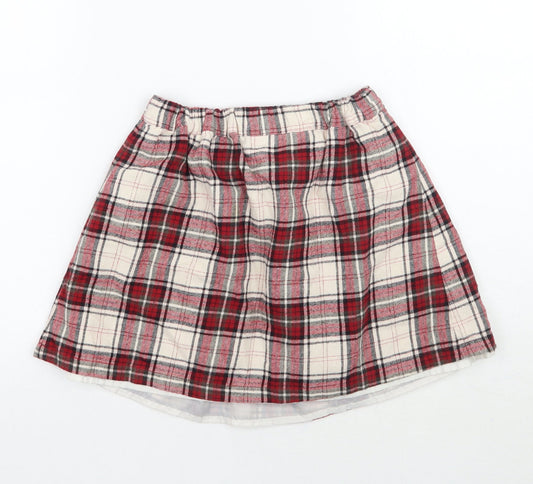 TU Girls Red Check A-Line Skirt Size 3 Years