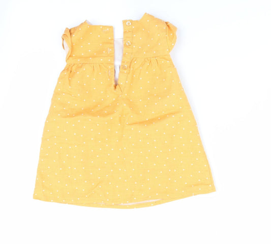 Primark Girls Yellow Polka Dot A-Line Size 9-12 Months