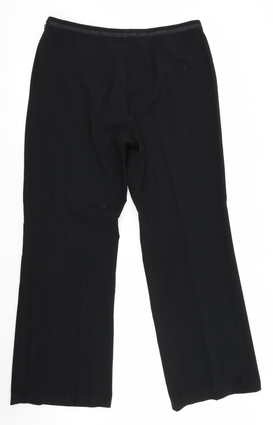 Marks and Spencer Womens Black Trousers Size 14 L30 in - Detailed waist