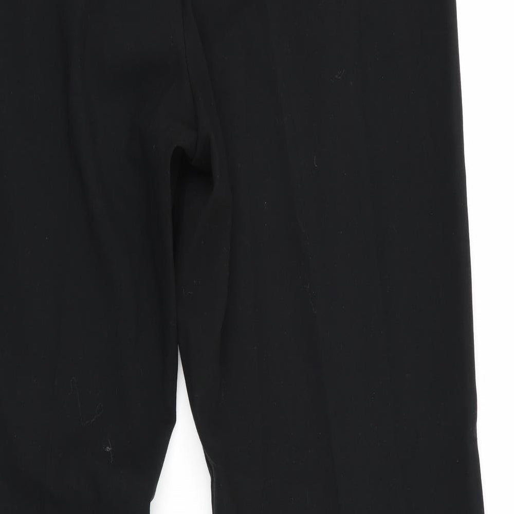 Marks and Spencer Womens Black Trousers Size 14 L30 in - Detailed waist