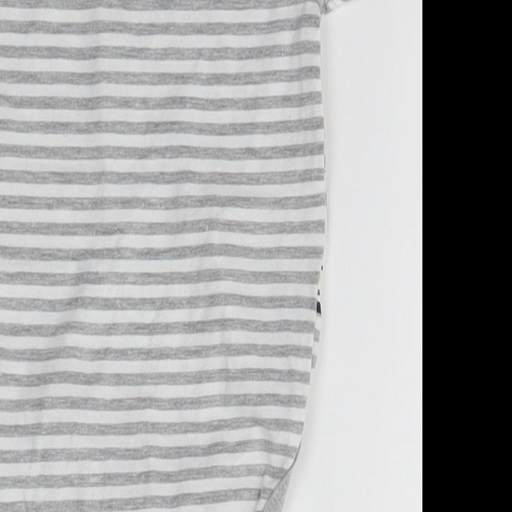 PEP & CO Baby Grey Striped Babygrow One-Piece Size 6-9 Months