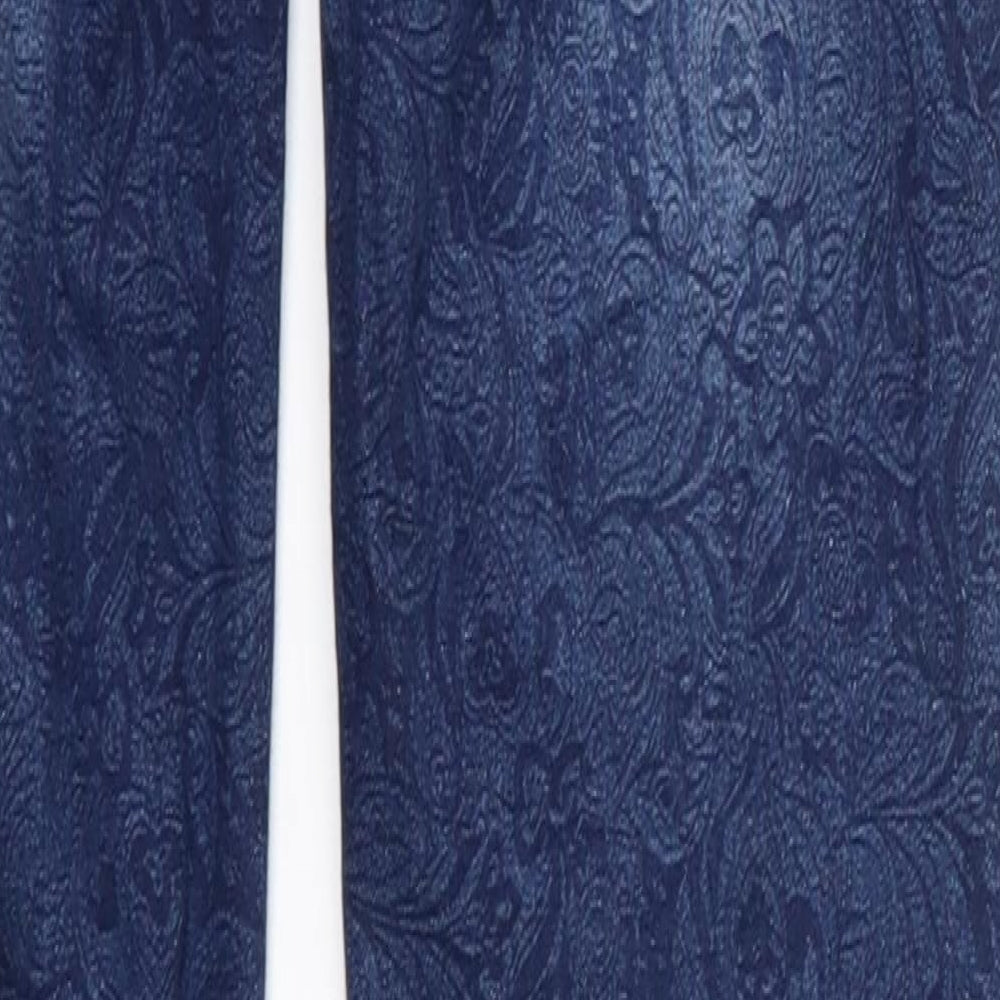 Preworn Womens Blue Floral Skinny Jeans Size 6 L31 in